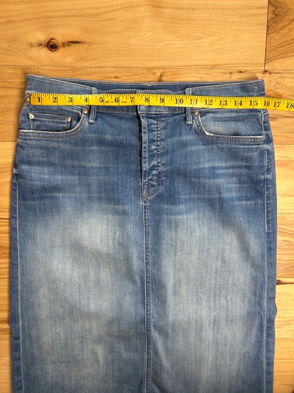 MOTHER Light Blue Denim Distressed Jean Skirt | Size 31 - Picture 2 of 7